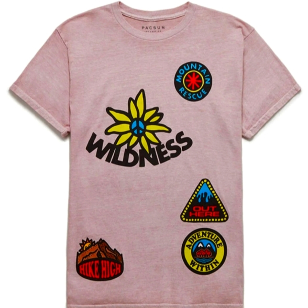 Wilderness Vintage SS T-Shirt,Various(M&L), Pink